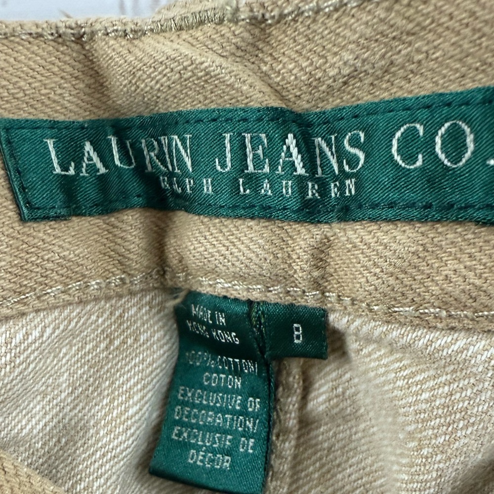 Lauren Jean Co. Jeans Womens Size 8 Khaki High Rise Floral Stenciled Detail - Picture 11 of 14
